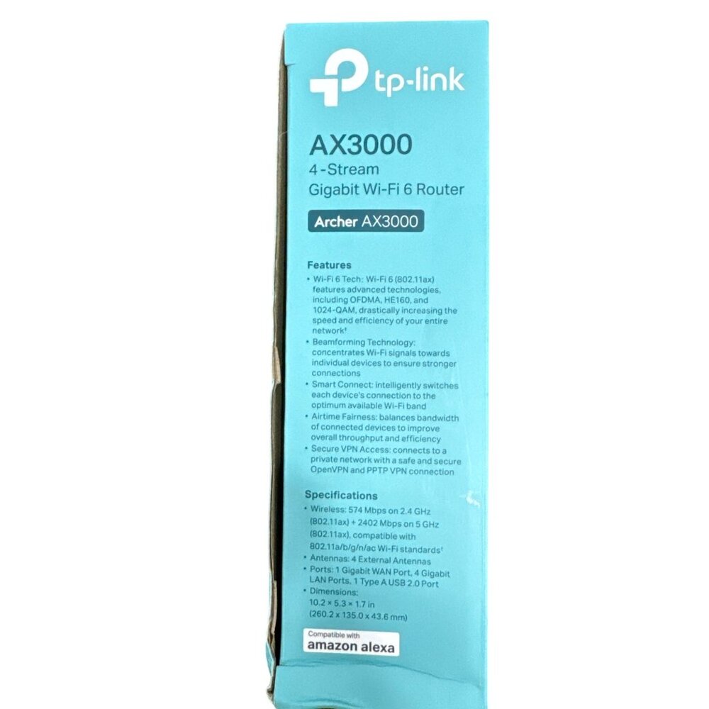 Tp-Link Archer AX3000 4-Stream Gigabit Wi-Fi 6 Router High-Speed Wireless Networ - Picture 5 of 11